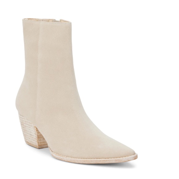 ❌️SOLD❌️Matisse Caty Boots Ecru Suede Block Heel Western Inside Zipper NIB - Picture 12 of 14